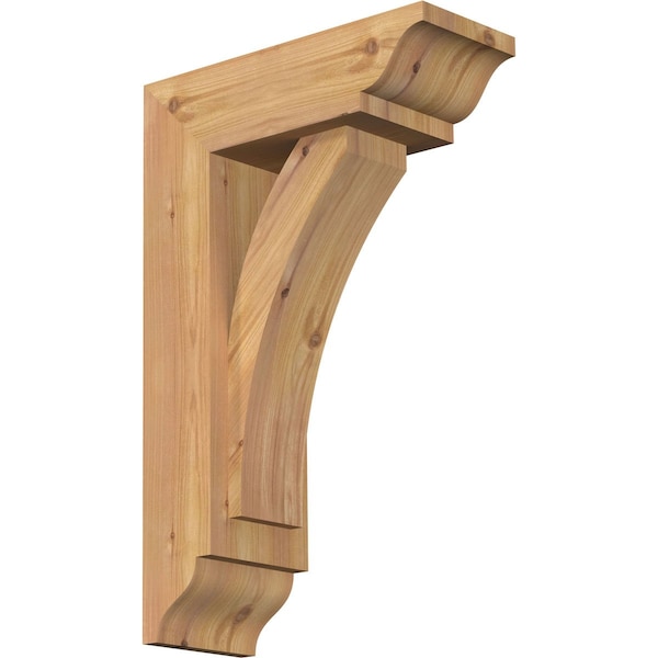 Ekena Millwork Thorton Traditional Smooth Bracket w/ Offset Brace, Western Red Cedar, 5 1/2"W x 14"D x 22"H BKT0604X14X22THR01SWR - main